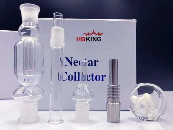 Cheap 10mm 14mm Smoking Nectar Collector Set Pipes with Titanium Nail and Gift Box Oil Rigs Nc Kits 